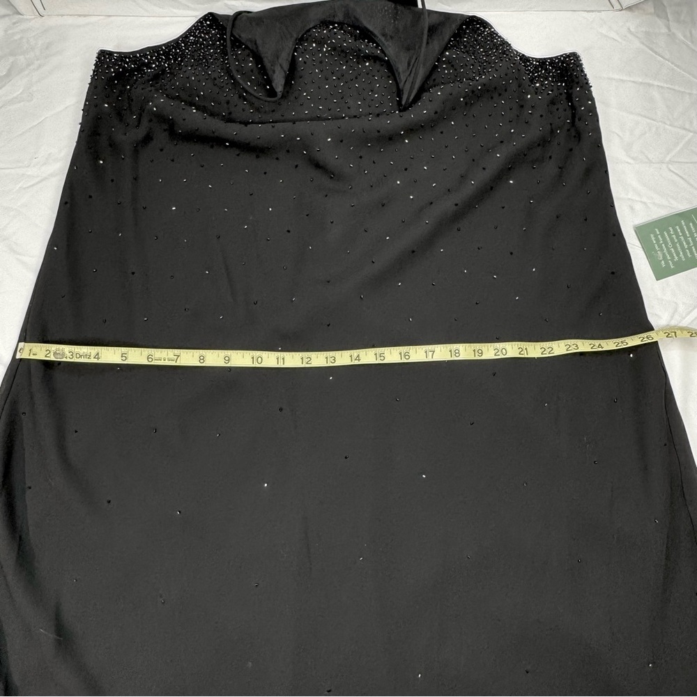 Cachet Black Beaded Evening Dress, NWT, Elegant gown, Sz 20, spaghetti strap - Picture 16 of 17